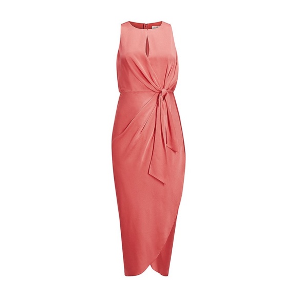 Ted Baker Pohshan Keyhole Wrap Midi Dress in Pink - Picture 1 of 9